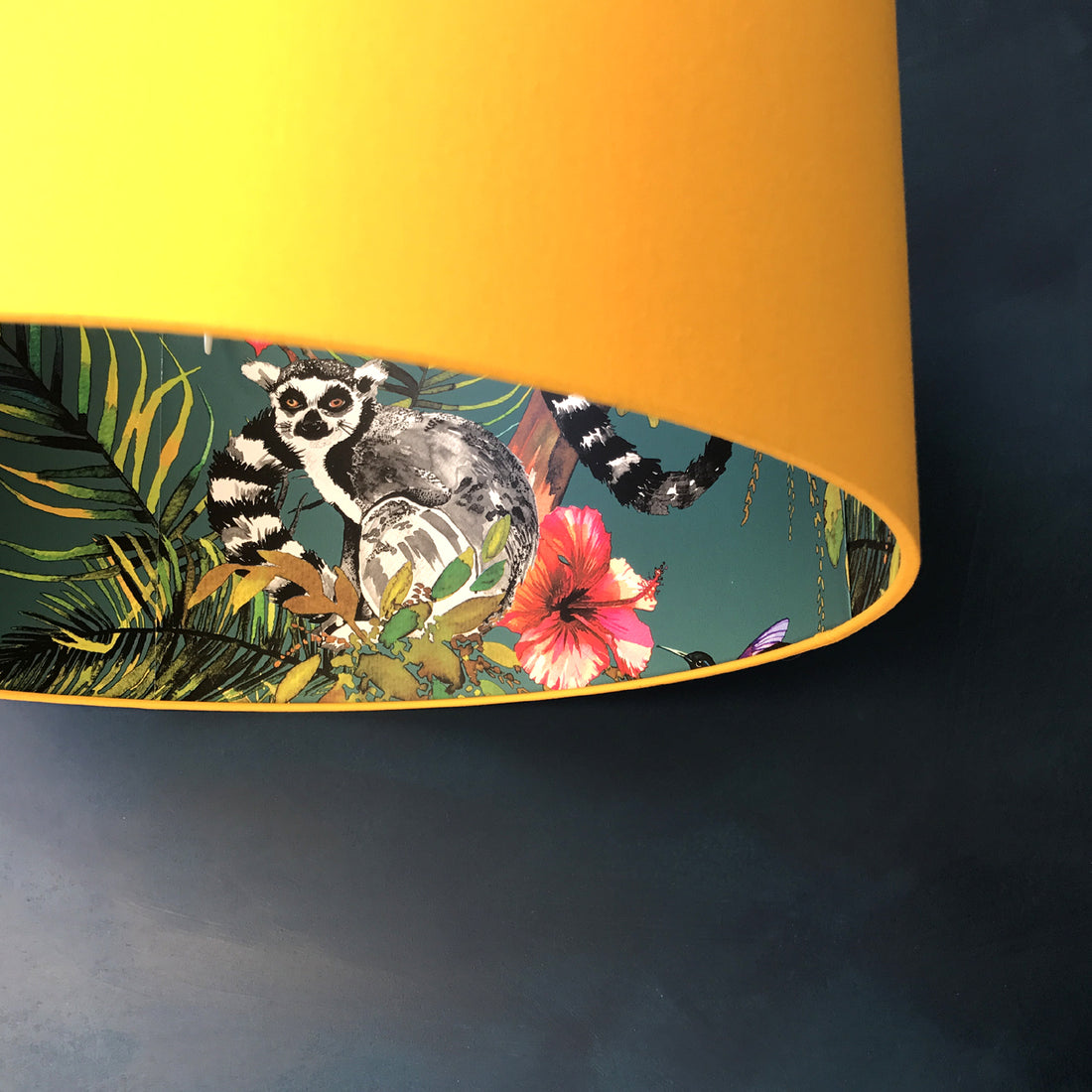 Kooky lemur wallpaper lampshade Created by Love Frankie