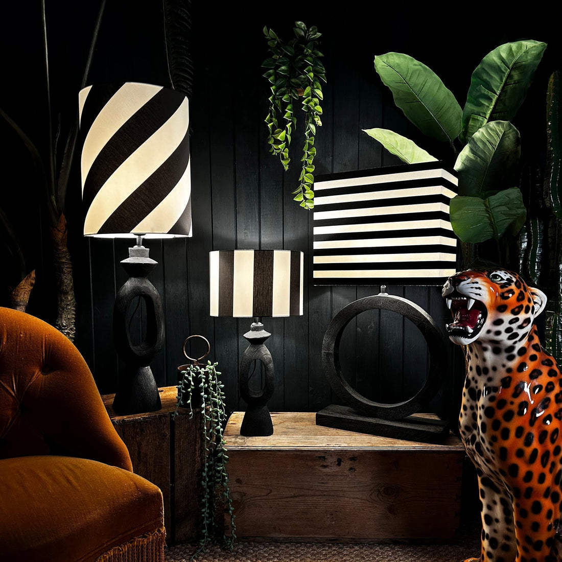 Love Frankie guide to different lampshade shapes including drum, cone, French drum, rectangular and vintage shades