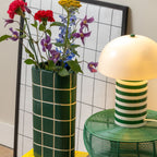 Stripy Table Lamp in Green