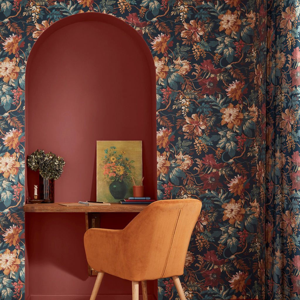 Midnight Garden Wallpaper - Fire Cracker