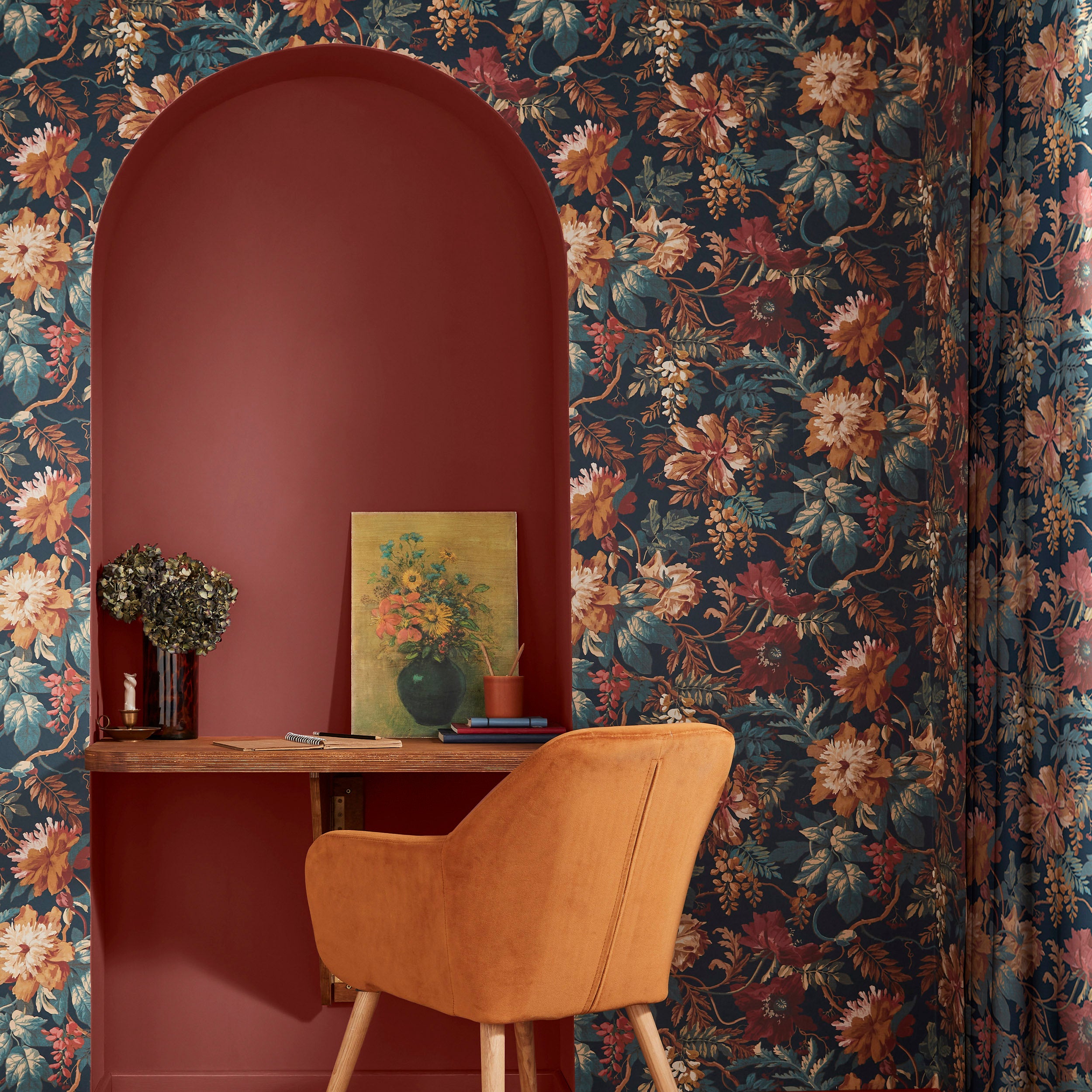 Midnight Garden Wallpaper - Fire Cracker