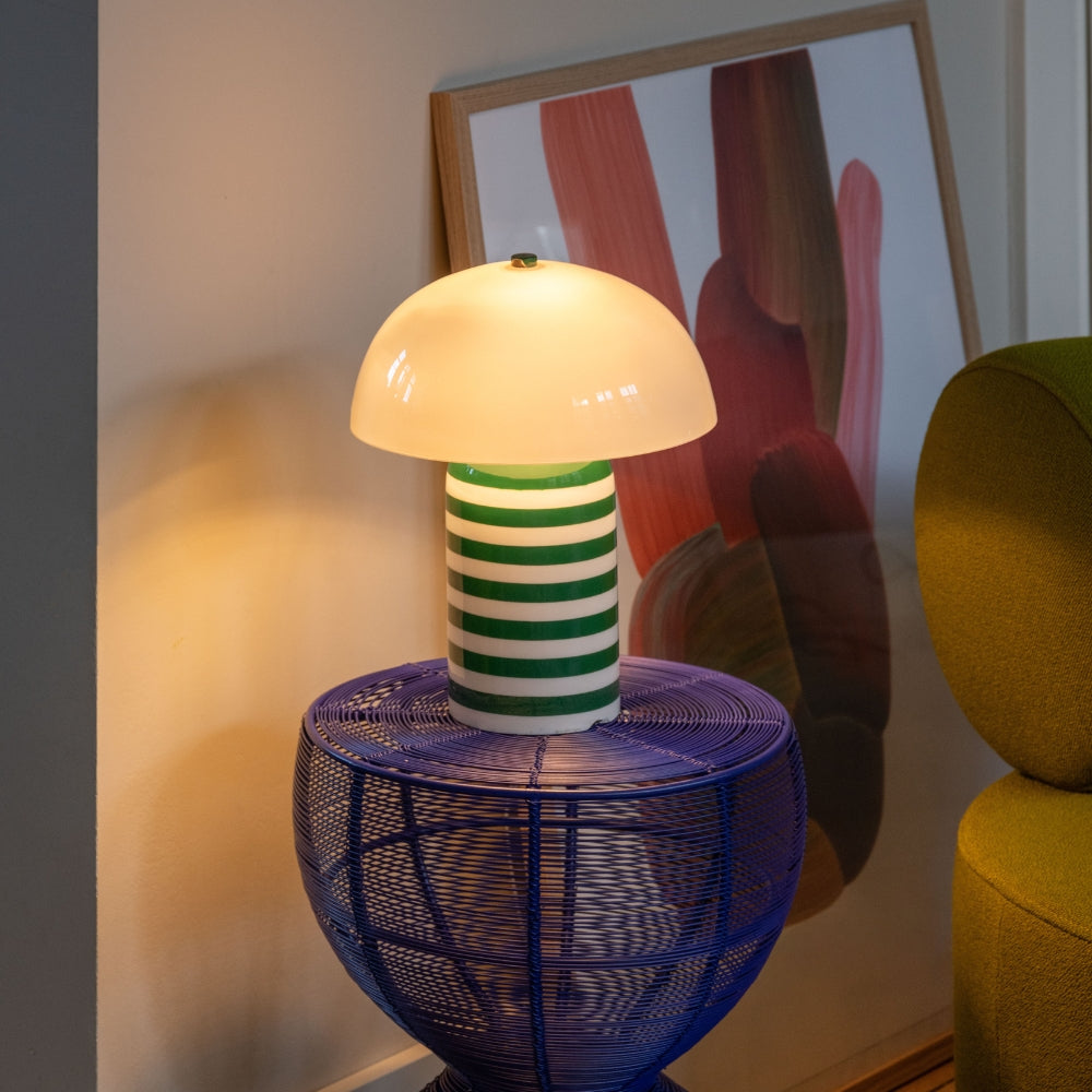 Stripy Table Lamp in Green