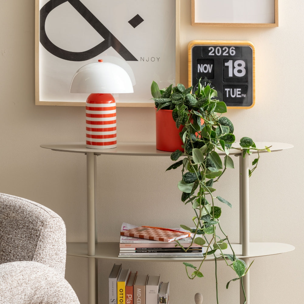 Stripy Table Lamp in Orange