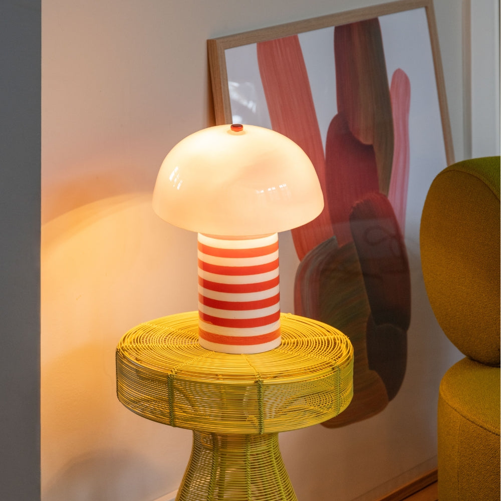 Stripy Table Lamp in Orange