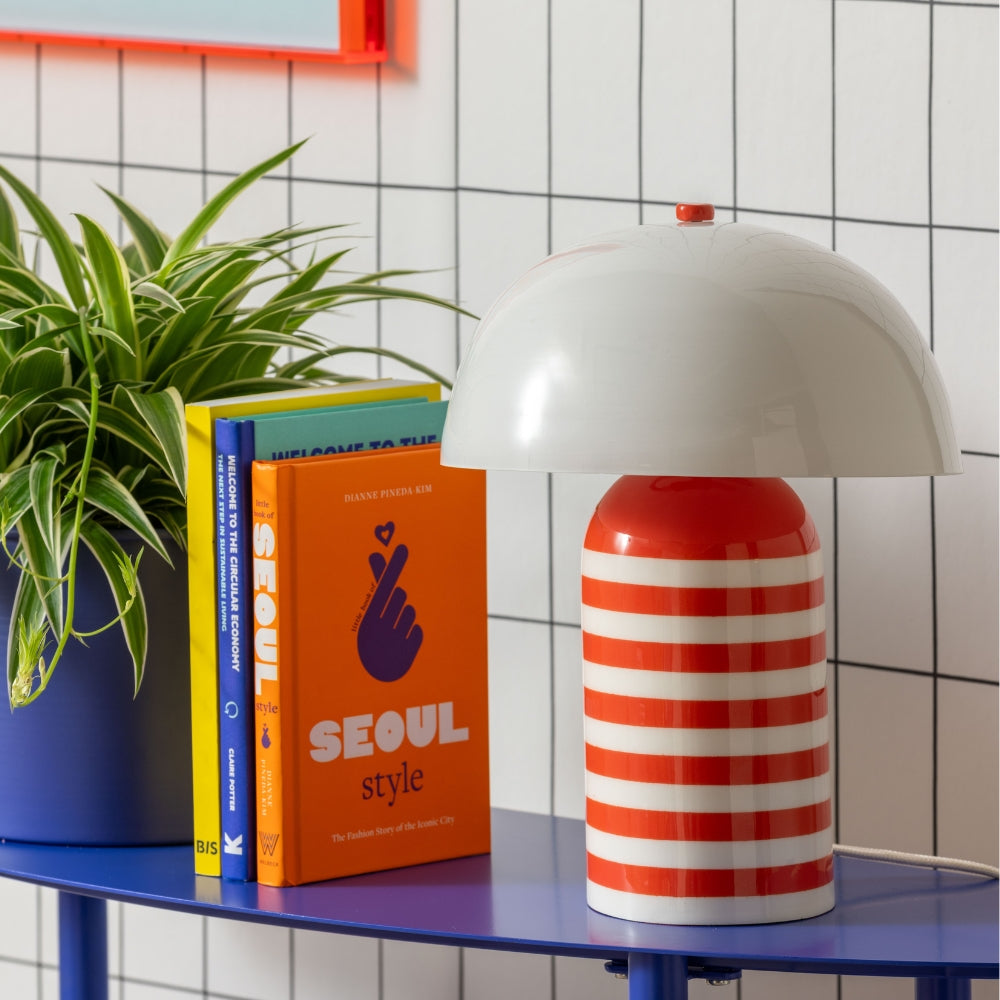 Stripy Table Lamp in Orange