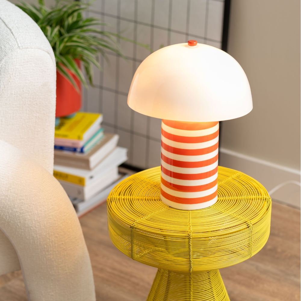 Stripy Table Lamp in Orange