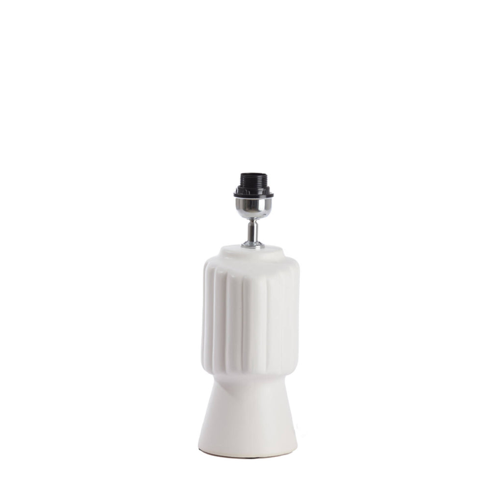 Ribbed Table Lamp in White