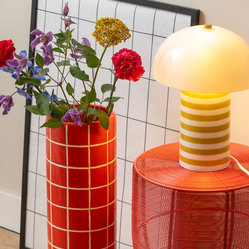 Stripy Table Lamp in Yellow