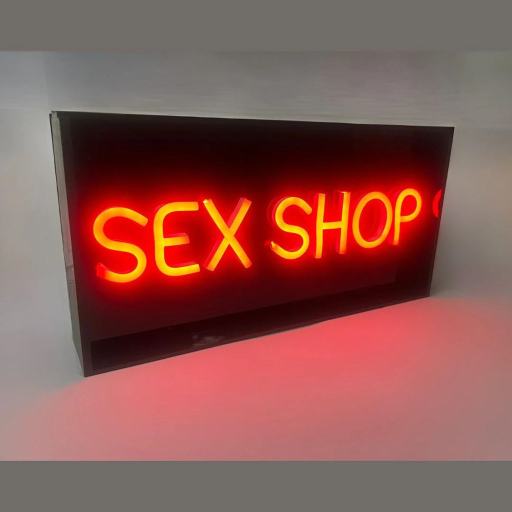 Sex Shop Neon Light Box - Red