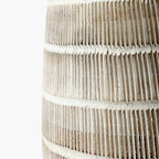 Distressed White Wash Wooden Table Lamp - Close Up