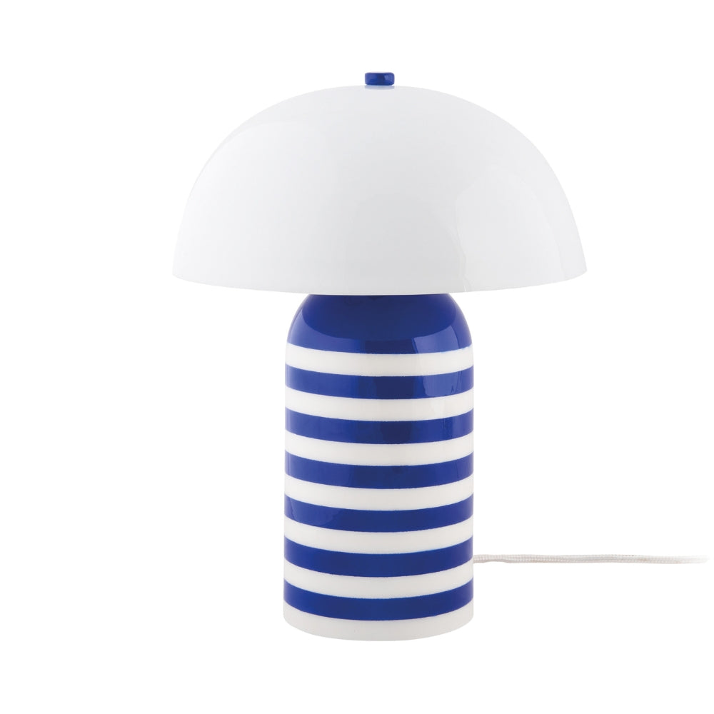 Stripy Table Lamp in Cobalt Blue
