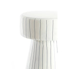 White Organic Striped Side Table Medium