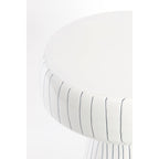 White Organic Striped Side Table Large