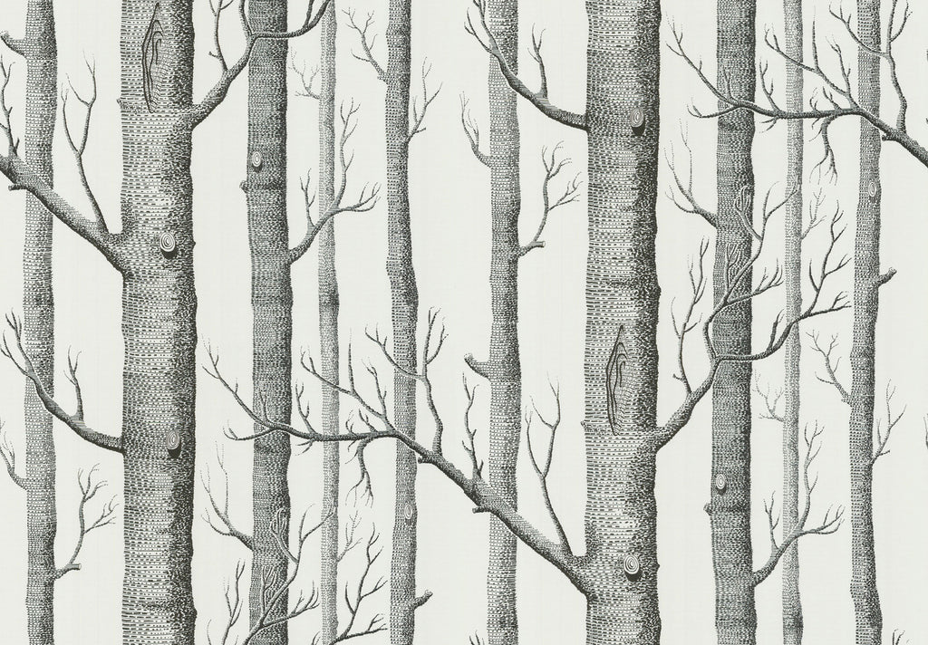 Cole & Son New Contemporary: The Woods Wallpaper Black On White 69/12147