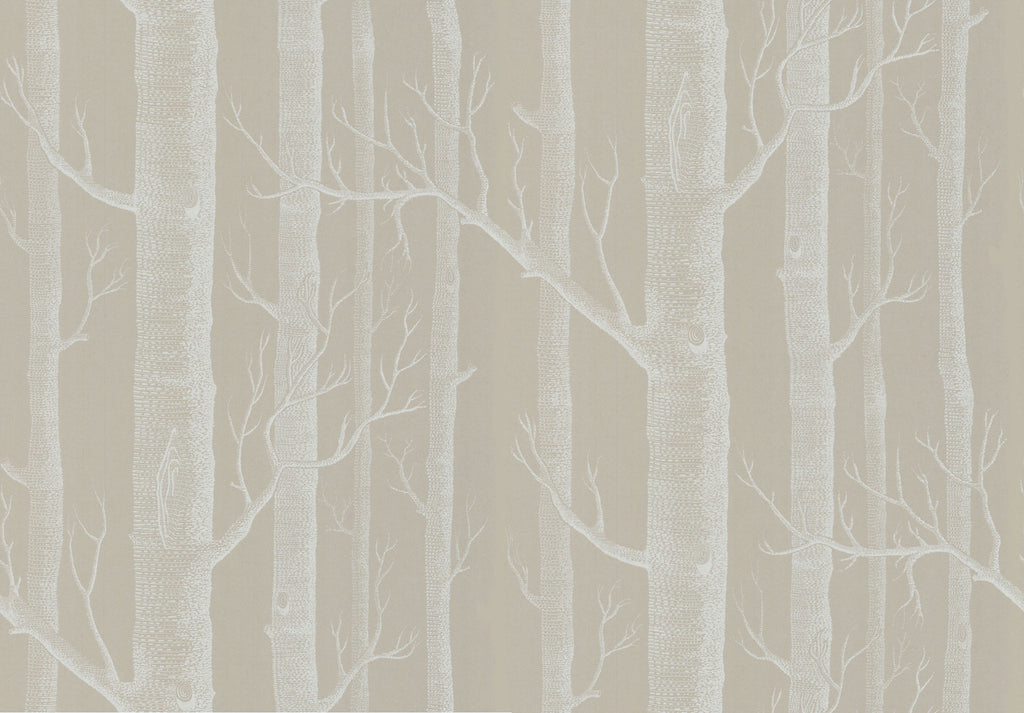 Cole & Son New Contemporary: The Woods Wallpaper White on Old Olive 69/12149