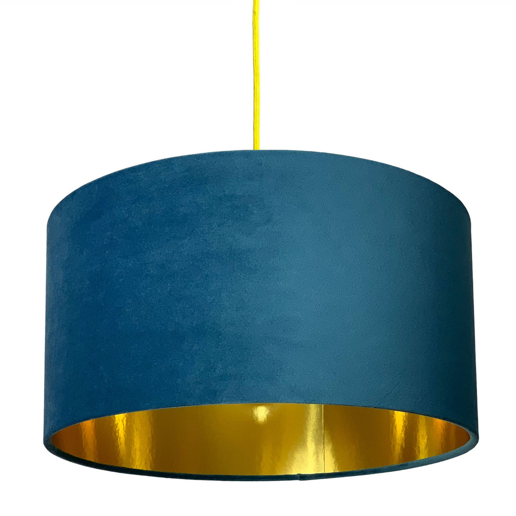 Flint Velvet Lampshade With Gold Lining