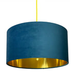 Flint Velvet Lampshade With Gold Lining