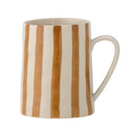 Striped Stoneware Mug in Sienna Brown