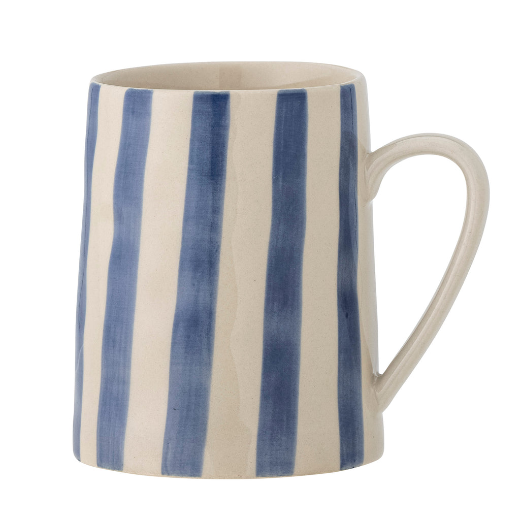 Striped Stoneware Mug in Cornflower