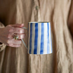 Striped Stoneware Mug in Cornflower