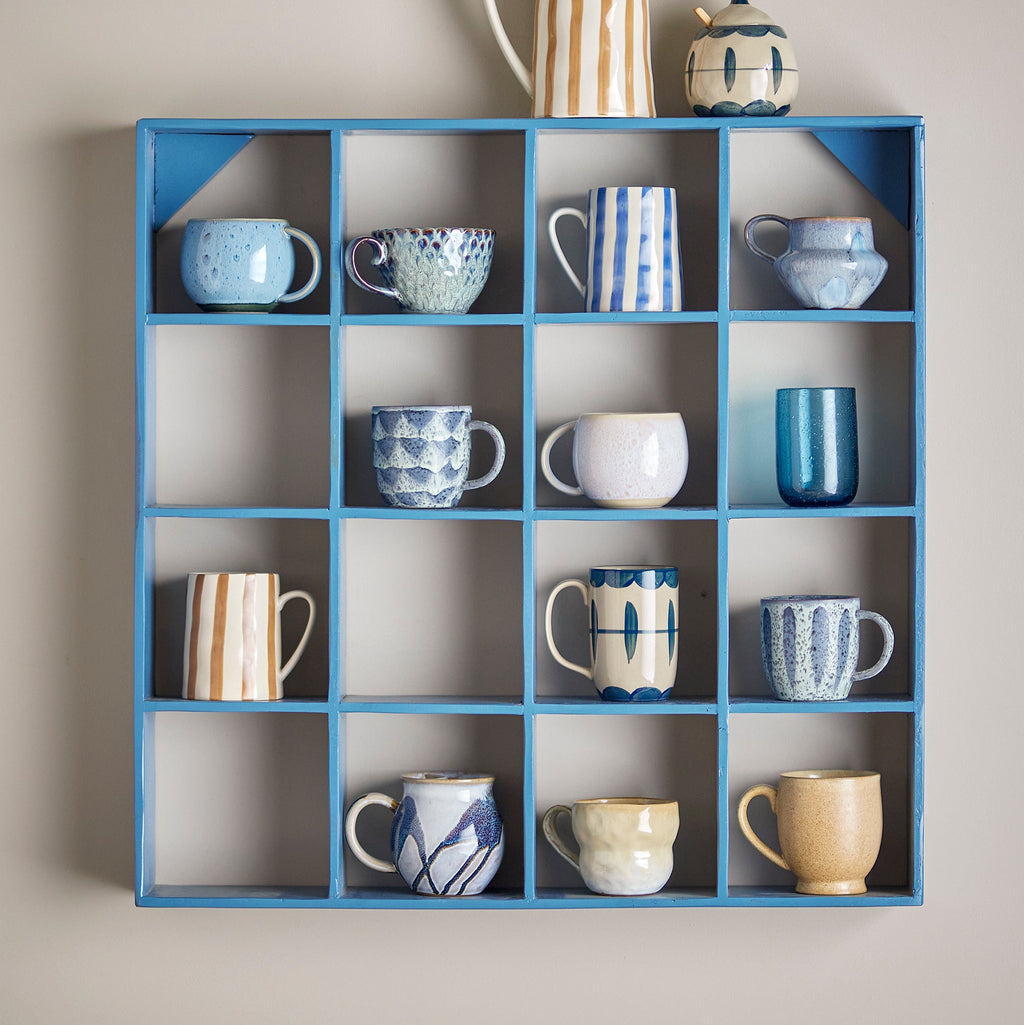 Striped Stoneware Mug in Cornflower