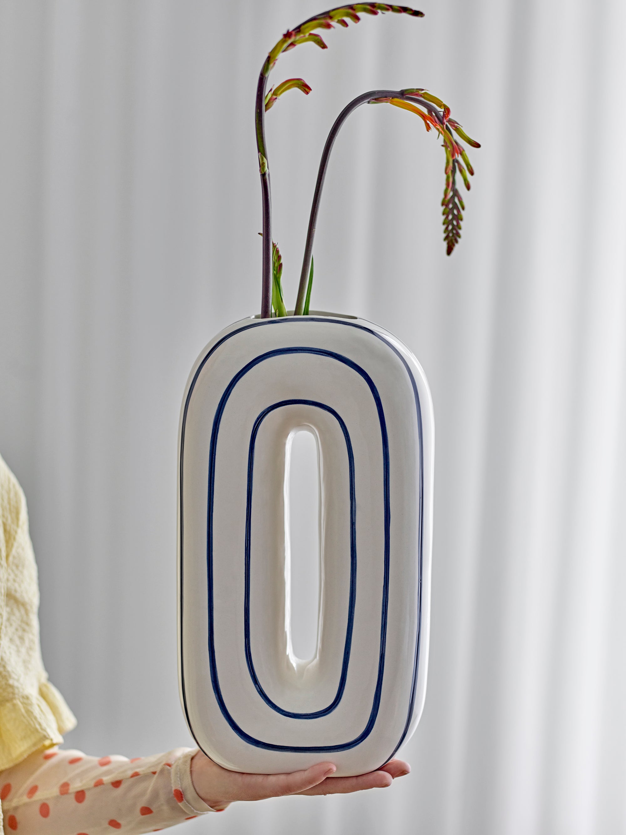 Blue Circles Statement Vase