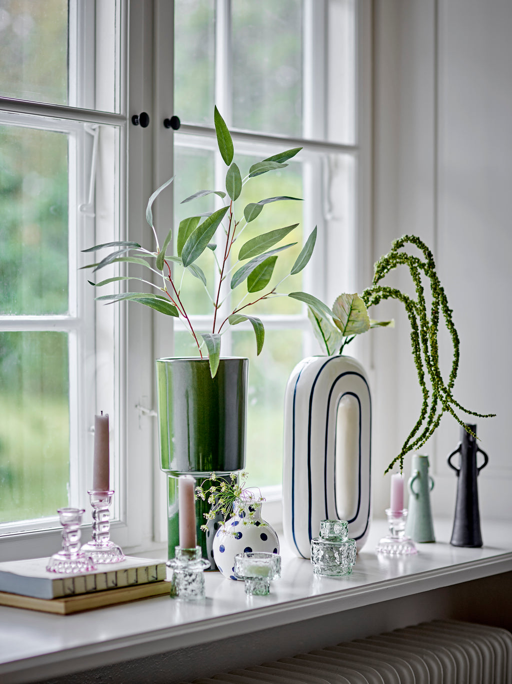 Blue Polka Dot Bud Vase