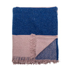 Recycled Cotton Throw Blanket in Rose & Cobalt