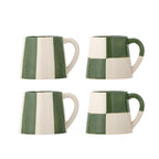 Emerald & Bone Mugs - Checks or Stripes