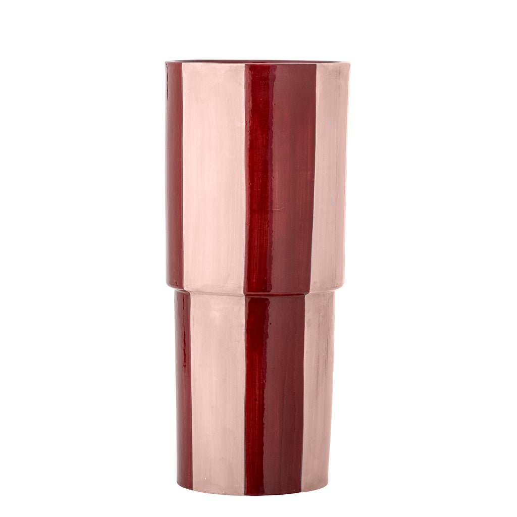Ruby & Rose Striped Stoneware Vase