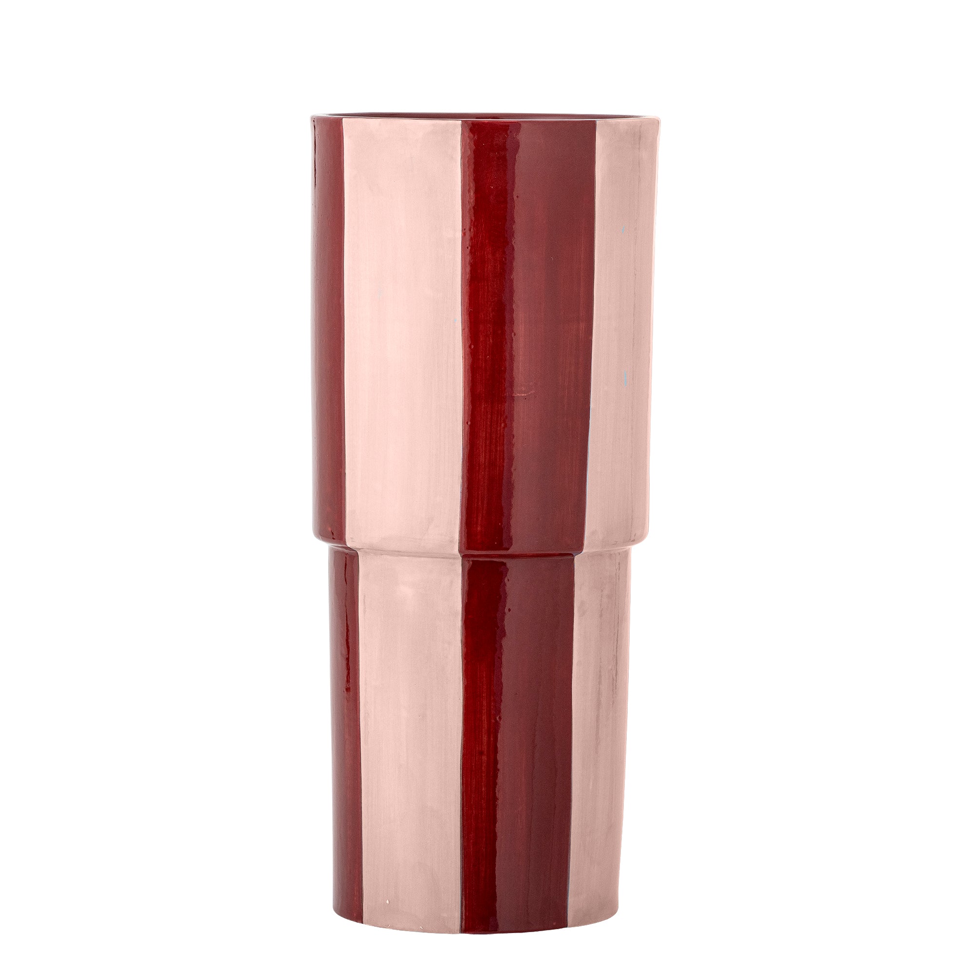 Ruby & Rose Striped Stoneware Vase