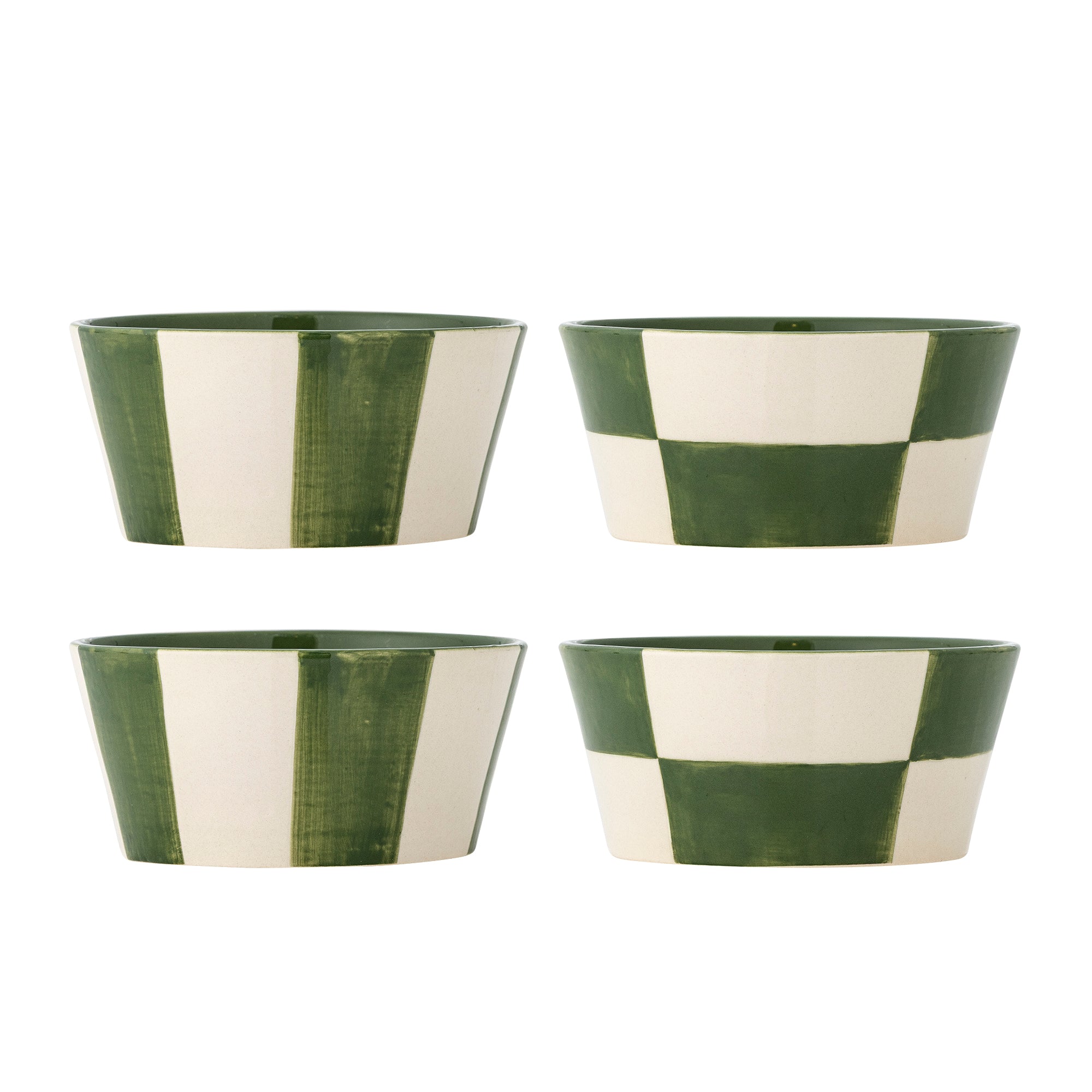 Emerald & Bone Bowls - Checks or Stripes