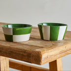 Emerald & Bone Bowls - Checks or Stripes