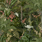 Flight of the Cranes Wallpaper - Forest Green