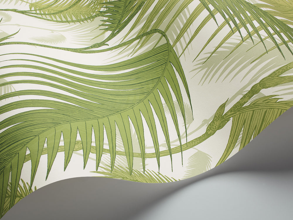 Cole & Son Palm Jungle wallpaper in Ivory & Green 95/1001
