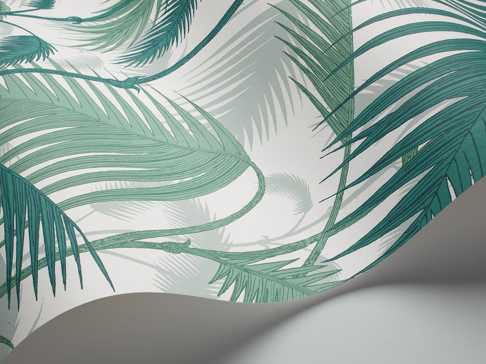 Cole & Son Palm Jungle wallpaper in Emerald Green 95/1002