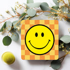 Love Frankie Checkerboard Coasters Smiley Face Coasters - Marmalade