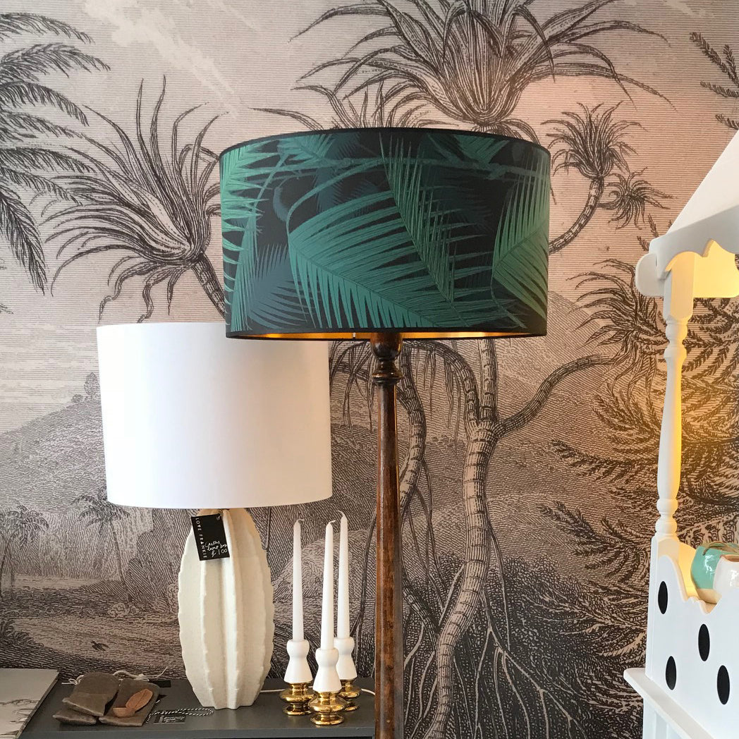 Cole & Sons Palm jungle and gold lined lampshade