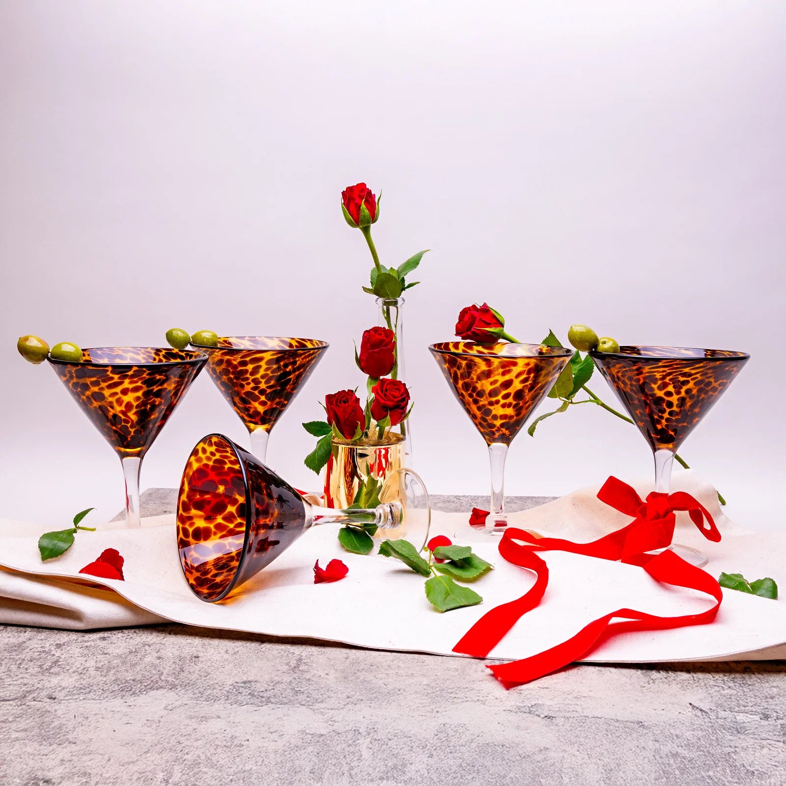 Leopard Print Martini Glass