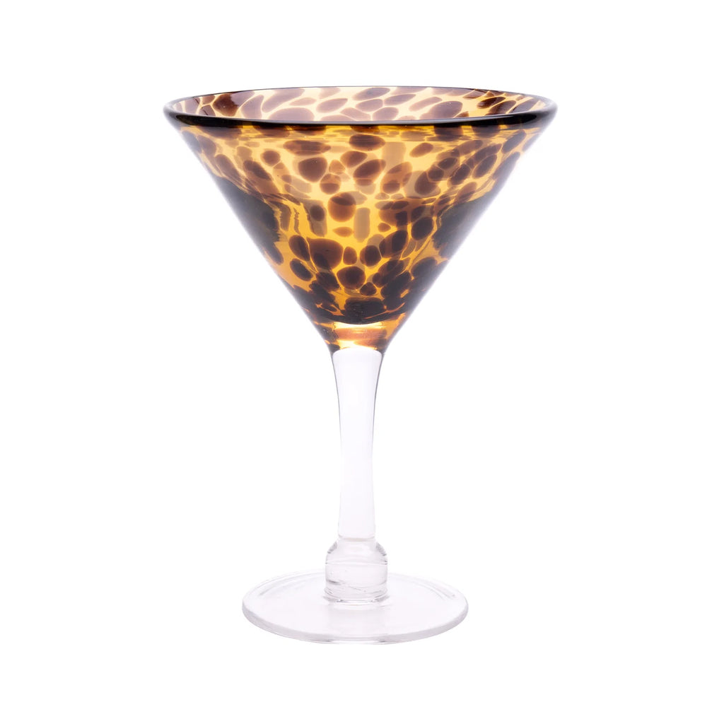 Leopard Print Martini Glass