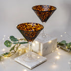 Leopard Print Martini Glass