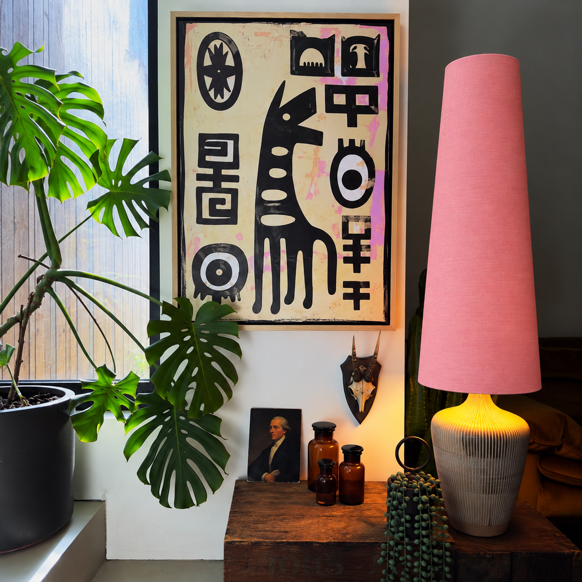 Dirty Pink Cotton Oversized Cone Lampshades