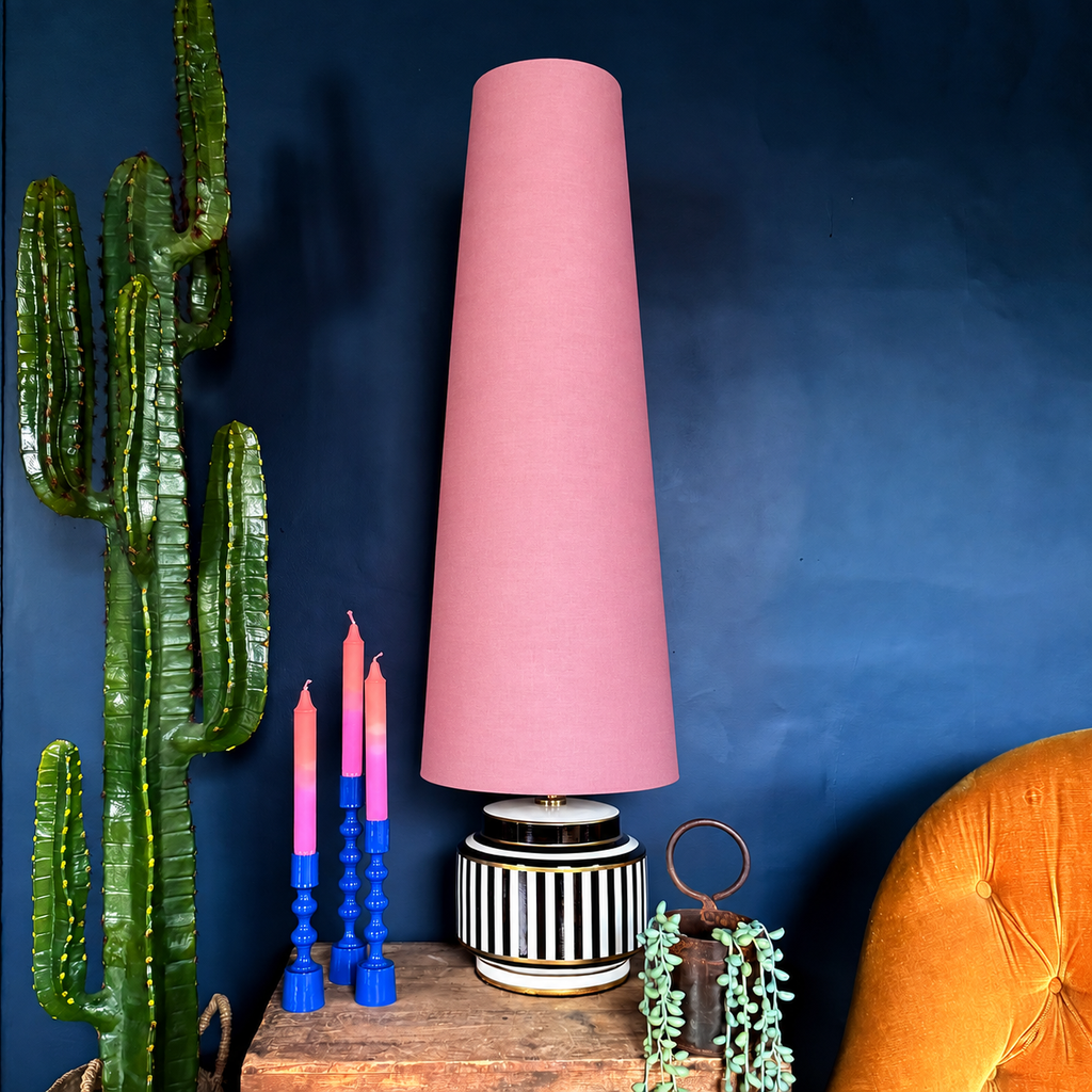 Dirty Pink Cotton Oversized Cone Lampshades