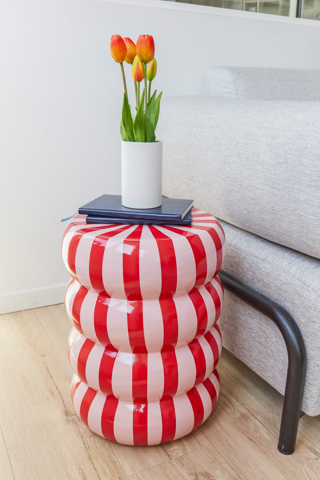 Candy Stripe Side Table