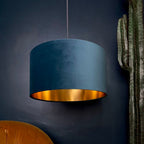 Flint Velvet Lampshade With Gold Lining
