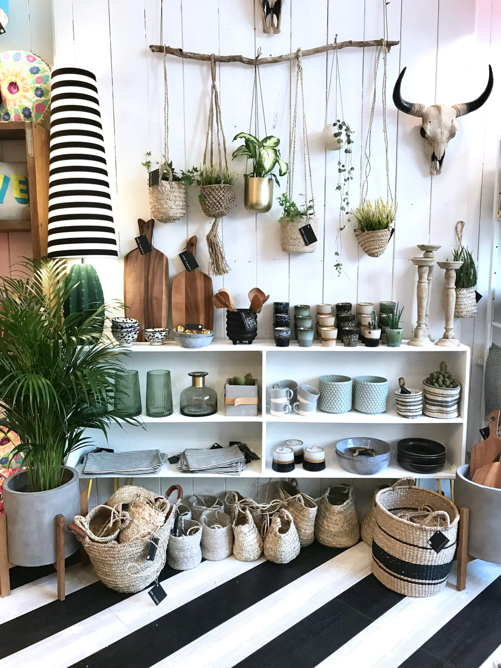 King and Queen oversized Cone lampshade in Circus Stripe handmade by Love Frankie