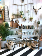 King and Queen oversized Cone lampshade in Circus Stripe handmade by Love Frankie