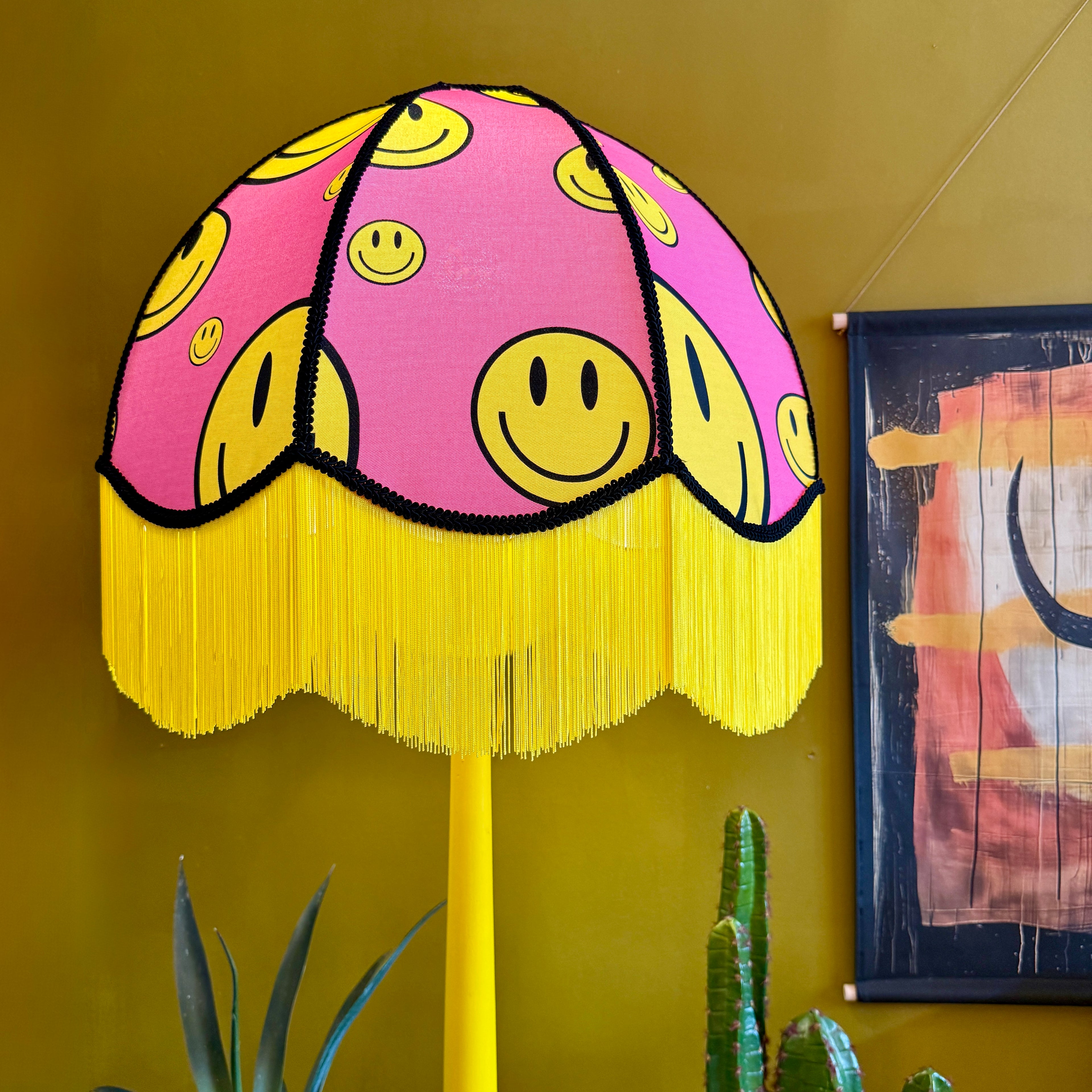 Pink Acid Drops Smiley Face Vintage Dome Lampshades