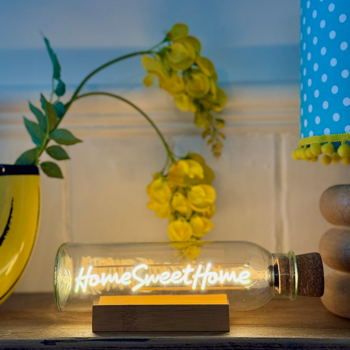 Home Sweet Home Message In A Bottle -  LED Rechargeable Light
