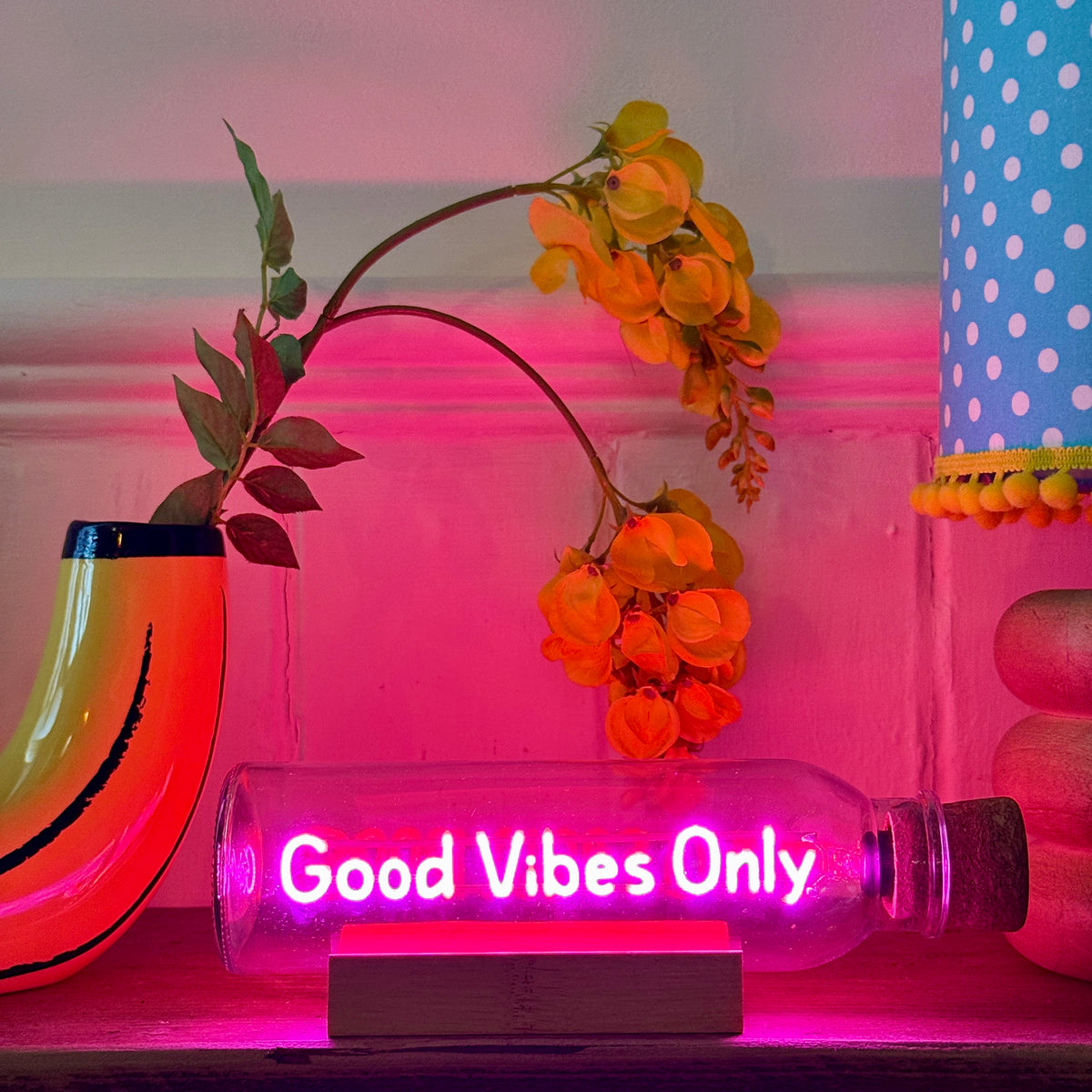 Good Vibes Only Message In A Bottle -  LED Rechargeable Light